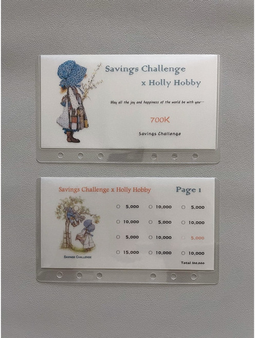 A6 현금챌린지 홀리하비 저축속지 포켓속지 현금바인더 보드