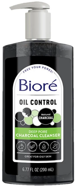 비오레 딥포어 오일 컨트롤 페이셜 클렌저 Biore Deep Pore Charcoal Cleanser, 1개, 200ml - 쿠팡