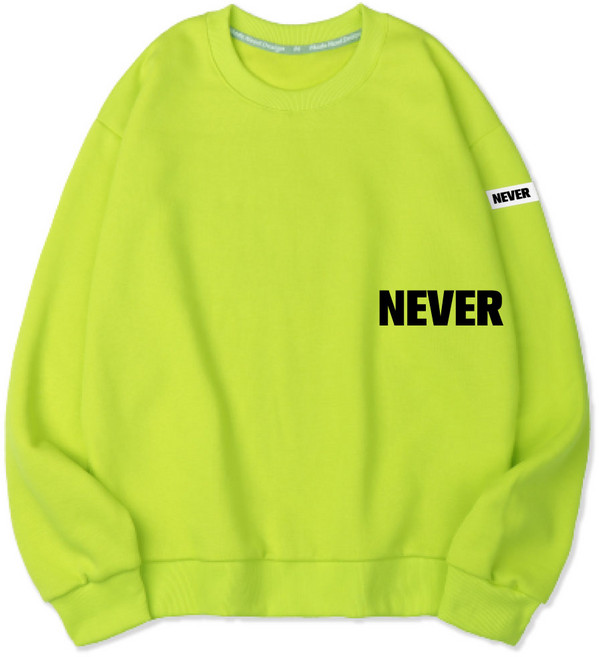 벤힛 NEVER 세미 오버핏 특양면 빅사이즈 맨투맨