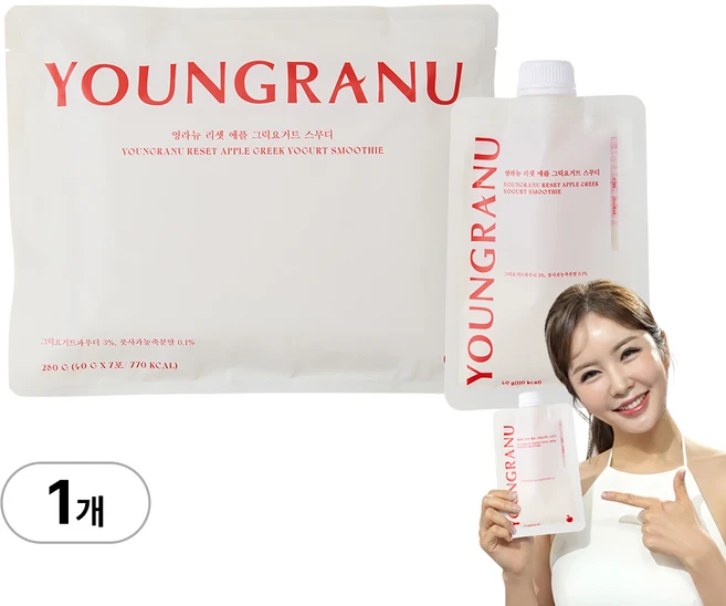 영라뉴 리셋 애플 그릭요거트 스무디 식이섬유, 1세트, 7개입, 280g - 쿠팡