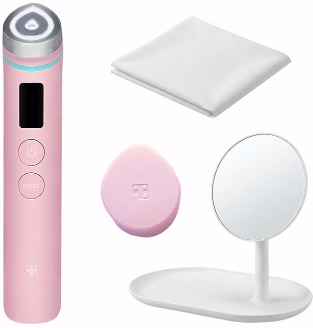 메디큐브 에이지알 부스터 프로 핑크 + 캡 + 메디큐브 정품 스탠드 거울 + 클리너 융 구성