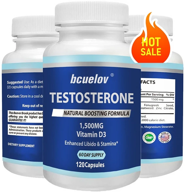 남성 테스토스테론 부스터 - 근육 성장 토닝 및 에너지 지방 연소 근력 지구력 주름을 확대하고 두꺼워지다 플레이어 성능 향상을 위한 가장 강력한 천연 보충제, 60캡슐, 1개, 60정 - 쿠팡