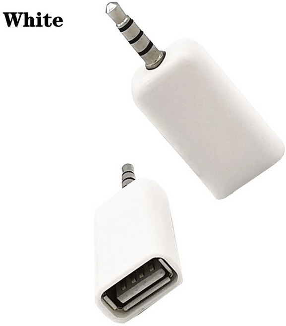 자동차 Aux USB 여성 DC3.5mm 드라이브 CD 플레이어 오디오 헤드 MP5 어댑터 블랙/화이트 연결, 02 AF-DC3.5mm M White, 1개