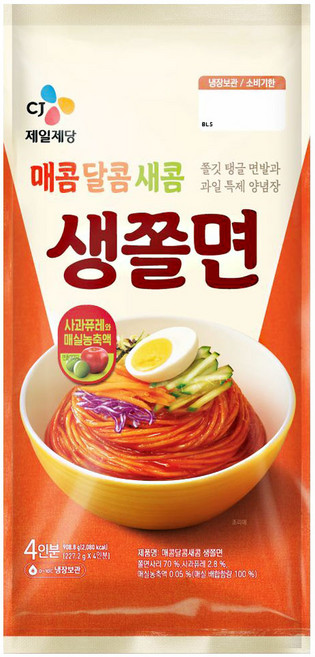 [제일제당] [CJ] 밀당의고수 쫄면 4인 X 3, 908g, 3개