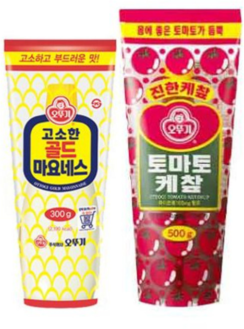 오뚜기 토마토 케찹 + 골드 마요네즈, 1세트, 800g