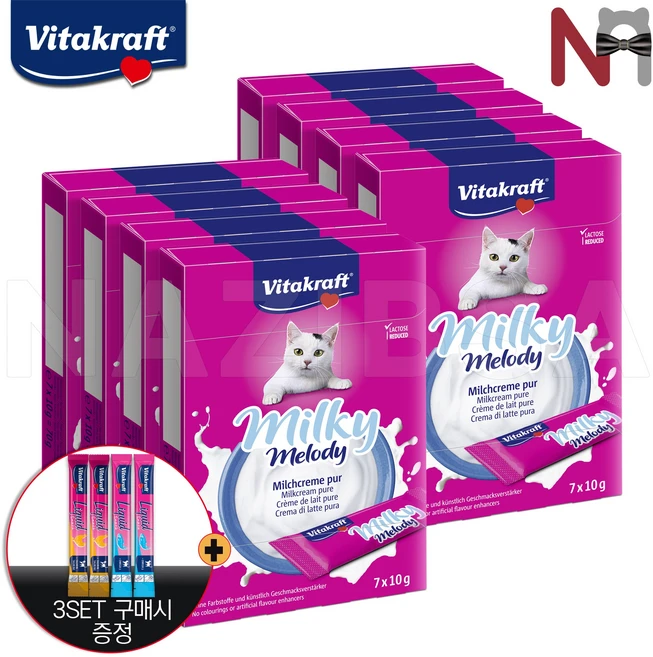 비타크래프트 밀키멜로디 7g X 10p, 70g, 8개, Pure 퓨어, 밀키멜로디 퓨어 8팩 - 쿠팡