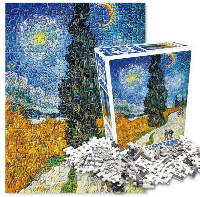 세계명화 직소 퍼즐 150조각, 1개, 사이프러스 나무와 별이 있는 길, 150피스