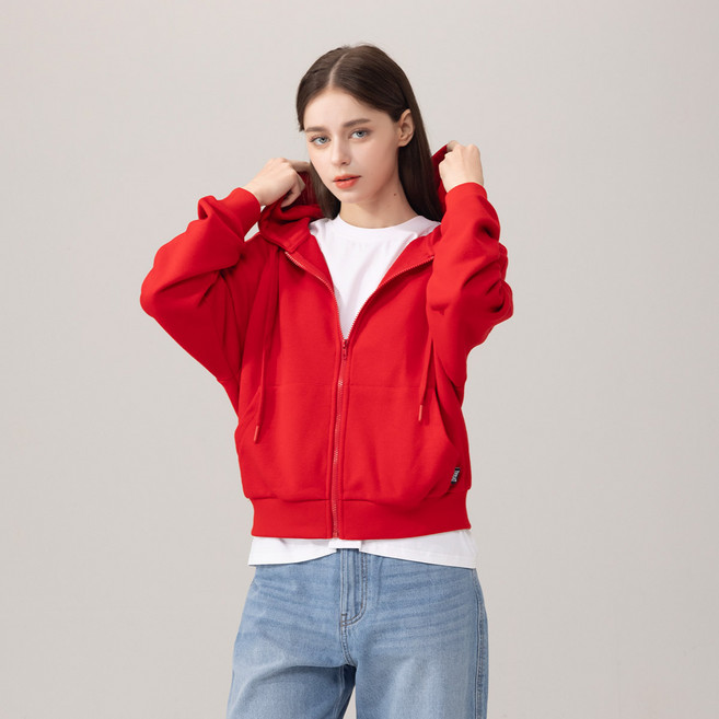 에버라스트 여성 스웨트 미니쭈리 후드자켓