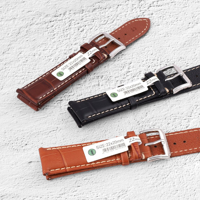공구제공 퀵릴리즈 고급 소가죽밴드 악어무늬 스티치 가죽시계줄 알마니 호환 가죽줄 해밀턴 호환 가죽줄