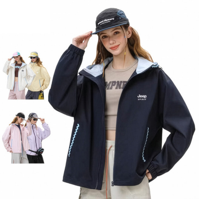 지프스피릿 레이스 트리밍 후드 자켓 바람막이 집업 점퍼 JP9702