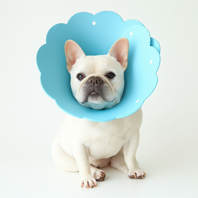 강아지 깔대기 목보호대 고양이 부드러운 EVA 보호 넥카라, 1개, 블루