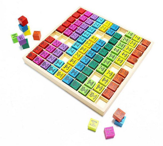 5세 구구단 놀이 수학 원목 곱셈퍼즐판 교구 학습자료 수학교구 홈스쿨, 1개