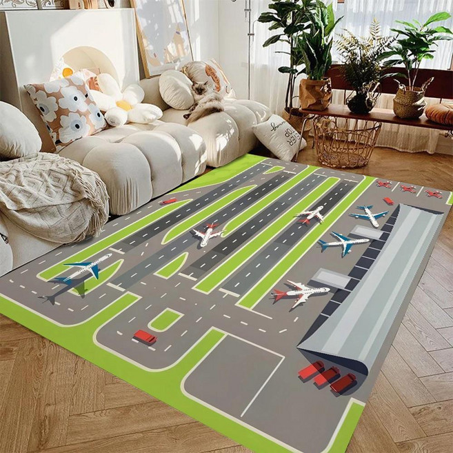 공항 깔개 플라이 러그 활주로 카펫 거실 미끄럼 방지 바닥 매트 지역 선물, D. 50x80CM, 4. 3, 1개