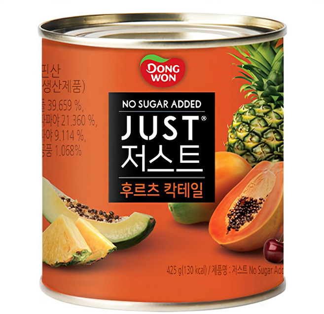 동원 JUST 저스트 노슈가 후르츠 칵테일 통조림, 1개, 425g