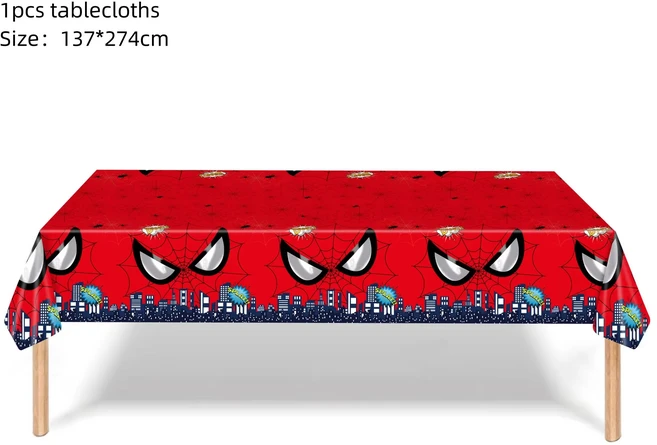 쿠쿠스토어 스파이더맨 테마 테이블보 어벤져스 히어로 생일 파티 장식 플라스틱 커버 게임 데이 완벽, 07 style 12