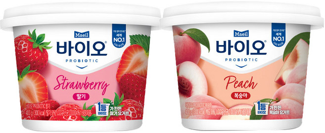매일바이오 프로바이오틱 요거트400g 딸기2개+복숭아2개 냉장무배, 없음, 400g