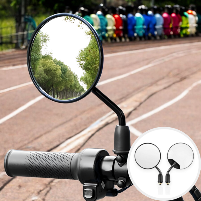 담이몰 튼튼한 자전거 사이드미러 바이크 백미러, 1세트, 화이트