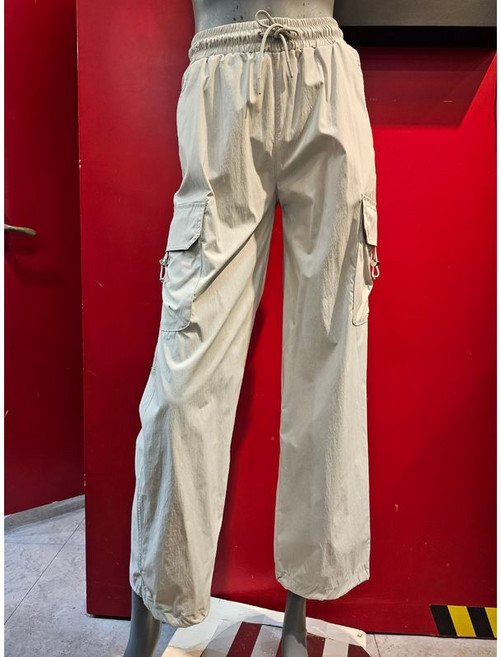 인터크루 여성 인기짱 사방스판의 부드럽고 편안한 예쁜 핏 카고 세미 와이드 팬츠 SWITY1PL54ALG