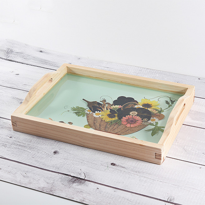 원목 쟁반 사각형 국내산 조립식 DIY 레진 공예 만들기 재료, 1개