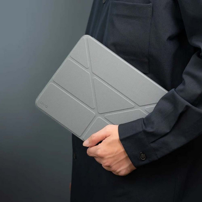 UNIQ MOVEN 磁吸帶筆槽透明平板保護套, 灰色, 1個, iPadAir11吋M2/M3/M4(2024-2026版）Air4/5代