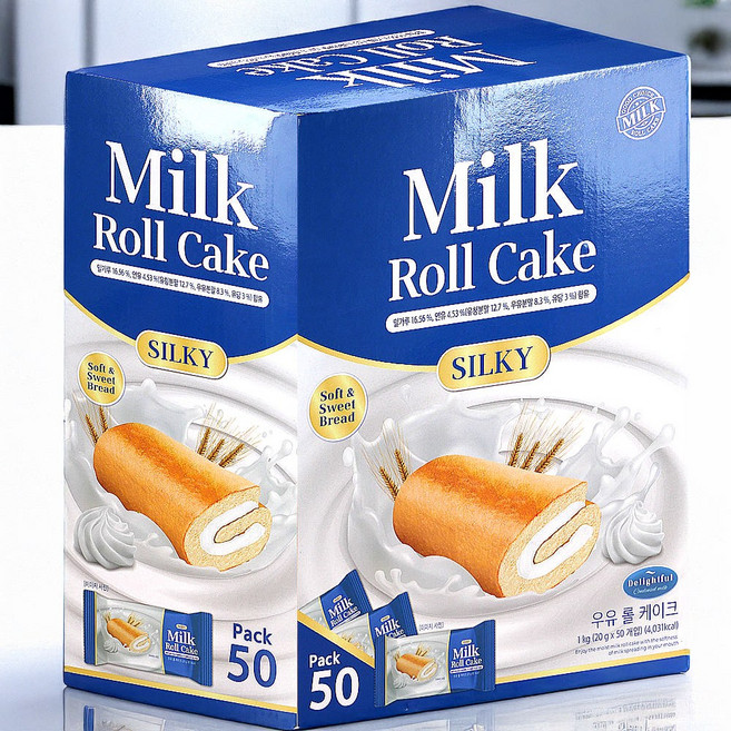 밀크롤 케이크 1kg (20g x 50입), 50개, 20g