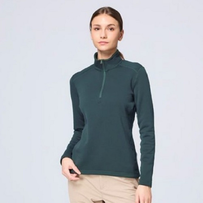 WildLand 荒野 女 Polartec PSP 彈性半開襟極暖衣 長袖中層刷毛衣