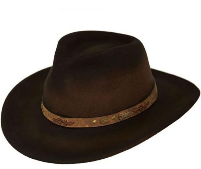 Outback Trading Company 아웃백 트레이딩 컴퍼니 맨즈 1310 사이드킥 방수 호주산 울 UPF 50 와이드 브림 패커블 웨스턴 카우보이 모자