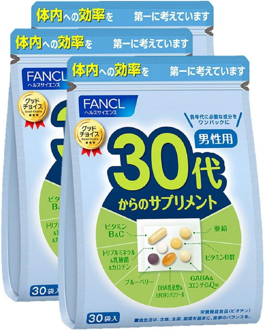 판클 FANCL 30대부터의 영양제 남성용 30개입 6개세트, 30정, 6개