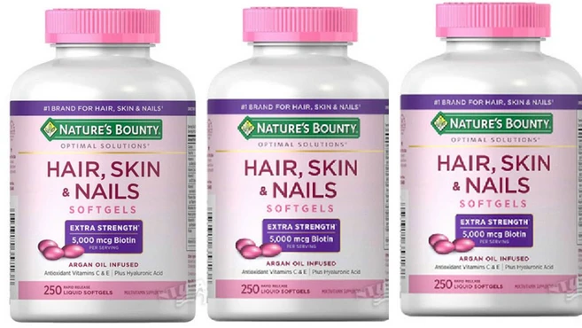 네이처스 바운티 비오틴 헤어 스킨 네일 250정 x 3, 3개 - 쿠팡