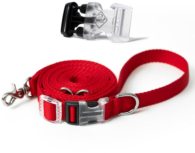 아띠지기 반려동물 길이조절 핸즈프리 멀티 리드줄, 레드, 1개