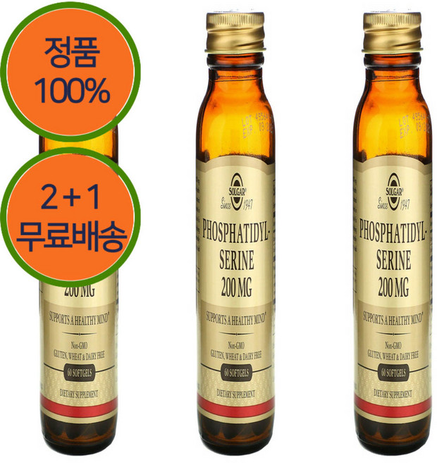 2+1 솔가 포스파티딜 세린 Serine 200mg 60젤 대두 소이 레시틴 함유, 60개, 1개