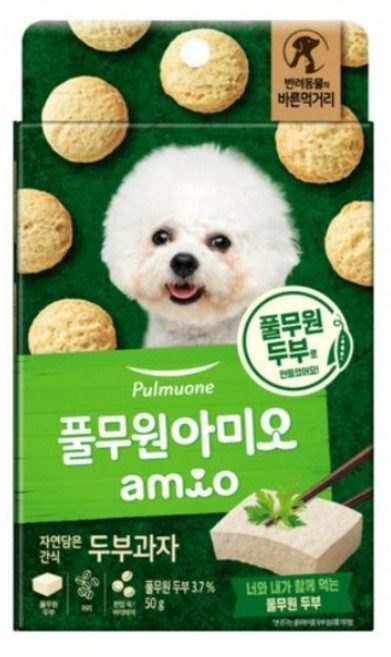 풀무원 [풀무원 아미오] [반려견] 자연담은간식 두부과자 50g 건조간식/육포, 두부맛, 1개