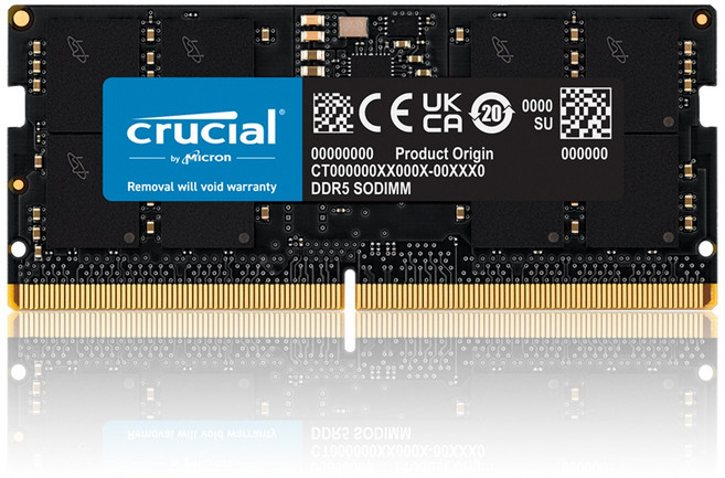 마이크론 크루셜(Crucial) 노트북 DDR5 PC5-44800(5600MHz) CL40 32GB 정품 램 제한적 평생 보증 공식 수입원 정품, 1개