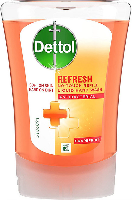 데톨 노터치 자동 핸드워시 자몽 리필, 3개, 250ml