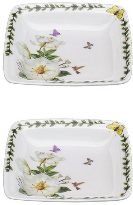 본차이나 목련 정사각접시 2P 중 업소용