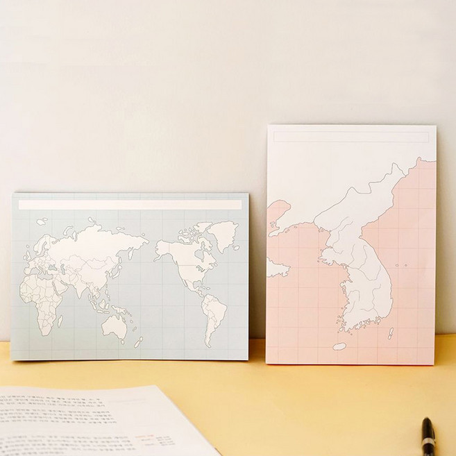 인디고 혼자공부 지도 메모패드 50매, 한국지도