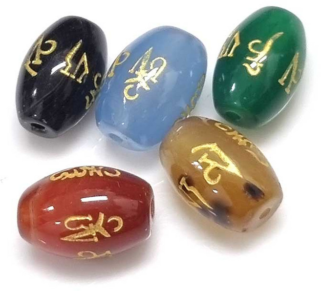 ALL 종교비즈 팔찌원석 8mm 옴자 소원성취 행운부적 한팩 4알 원석선택, 오벌옴자(믹스)