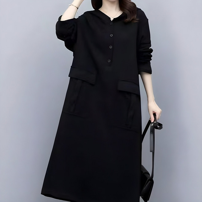 아뗄릭 후드넥 빅포켓 루즈핏 원피스 03463 빅사이즈 포함