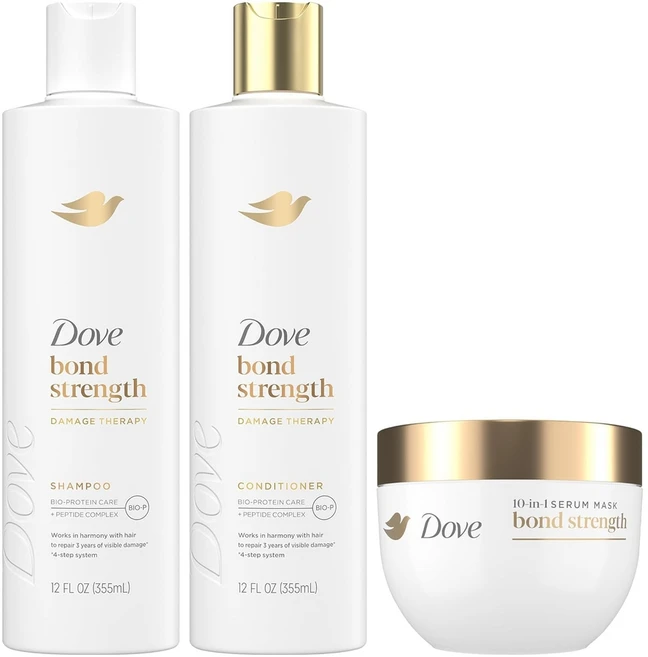 Dove 도브 본드케어 샴푸 컨디셔너 헤어 마스크 세럼 3종 세트 - 쿠팡