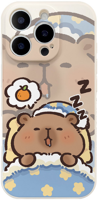 귀여운 블루 이불 카피바라 아이폰 갤럭시 전기종 케이스