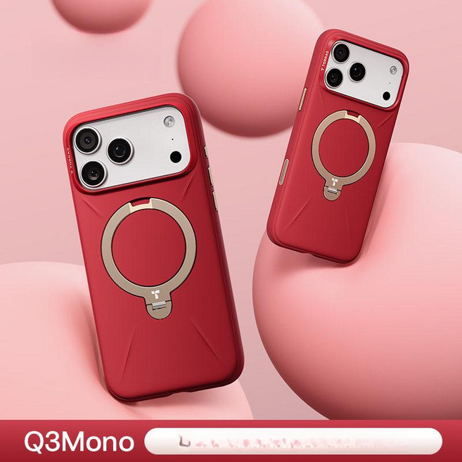 알루무 AULUMU G09 마그네틱 휴대폰 거치대 360도 핸드폰 링홀더 맥세이프 그립톡, iPhone 17 Pro Max, 1개, 버밀리언레드