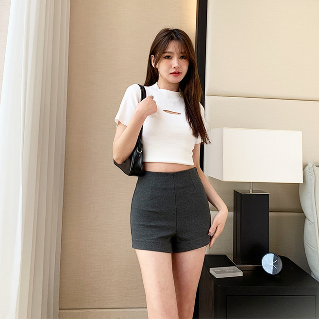 【高腰辣妹】三分短褲 熱褲 緊身短褲 外穿打底褲 美式辣妹褲 夏季A字版型 黑色大碼 性感顯瘦 外穿運動休閒