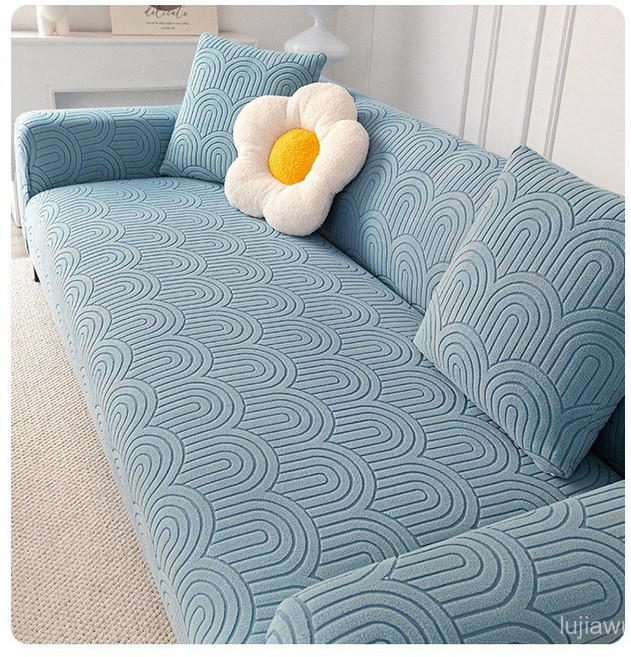 쇼파커버 1~5인 사계절 패드 360도 전방위 소포 미끄럼 방지 고탄력 고밀도 소파커버 오렌지 1개, 3인용 (190-230CM) × 블루 × 1개