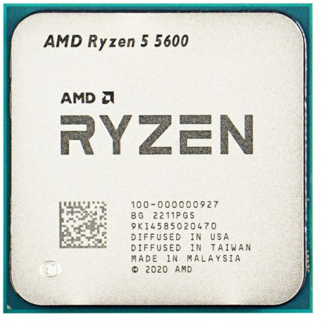 AMD Ryzen 5 R5 5600 3.5GHz 6 코어 12 스레드 CPU 프로세서 65W L3 = 32M 100-000000927 LGA AM4, 한개옵션1