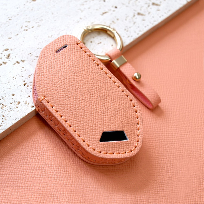 트니르 기아 호환 차 키케이스 더뉴 쏘렌토 스포티지 카니발 더뉴 K5 EV6 EV3 K8 신형 7버튼 9버튼 천연 소가죽 + 키링 키홀더 선물박스, 기아R타입(9버튼), 피치핑크