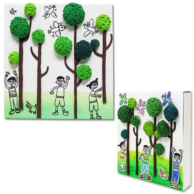 나무 숲 만들기 유아 초등 창의미술 클레이아트, 10개