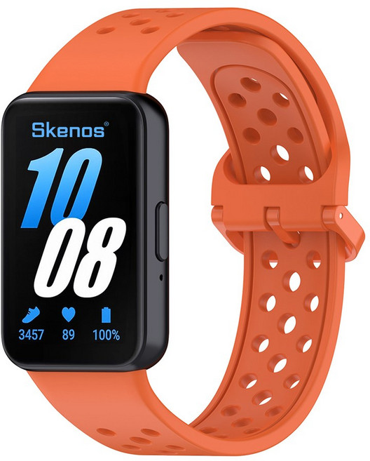 SKENOS 삼성 갤럭시 핏3 스포츠 스트랩 벤트형 통기성 TPU, 오렌지