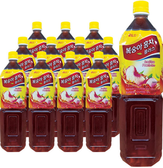 담터 액상 복숭아 홍차, 1.5L, 12개