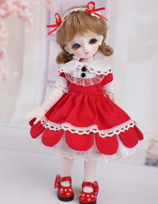 16 bjd 인형 옷 30cm 장난감 액세서리 학생 체크 무늬 스커트 패션 드레스 모자 옷 소녀 공주 드레스, 27, 옷과 가발, 1개