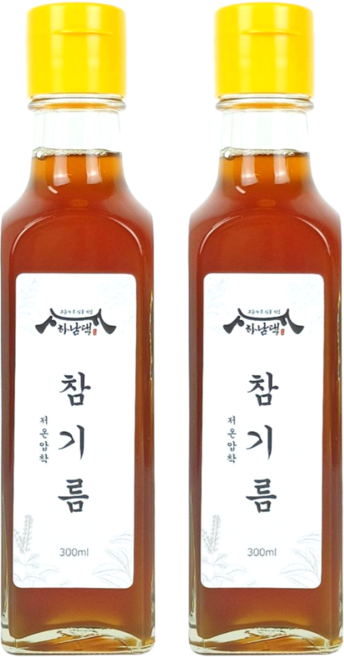 하남댁 통참깨 100% 저온압착 참기름, 2개, 300ml